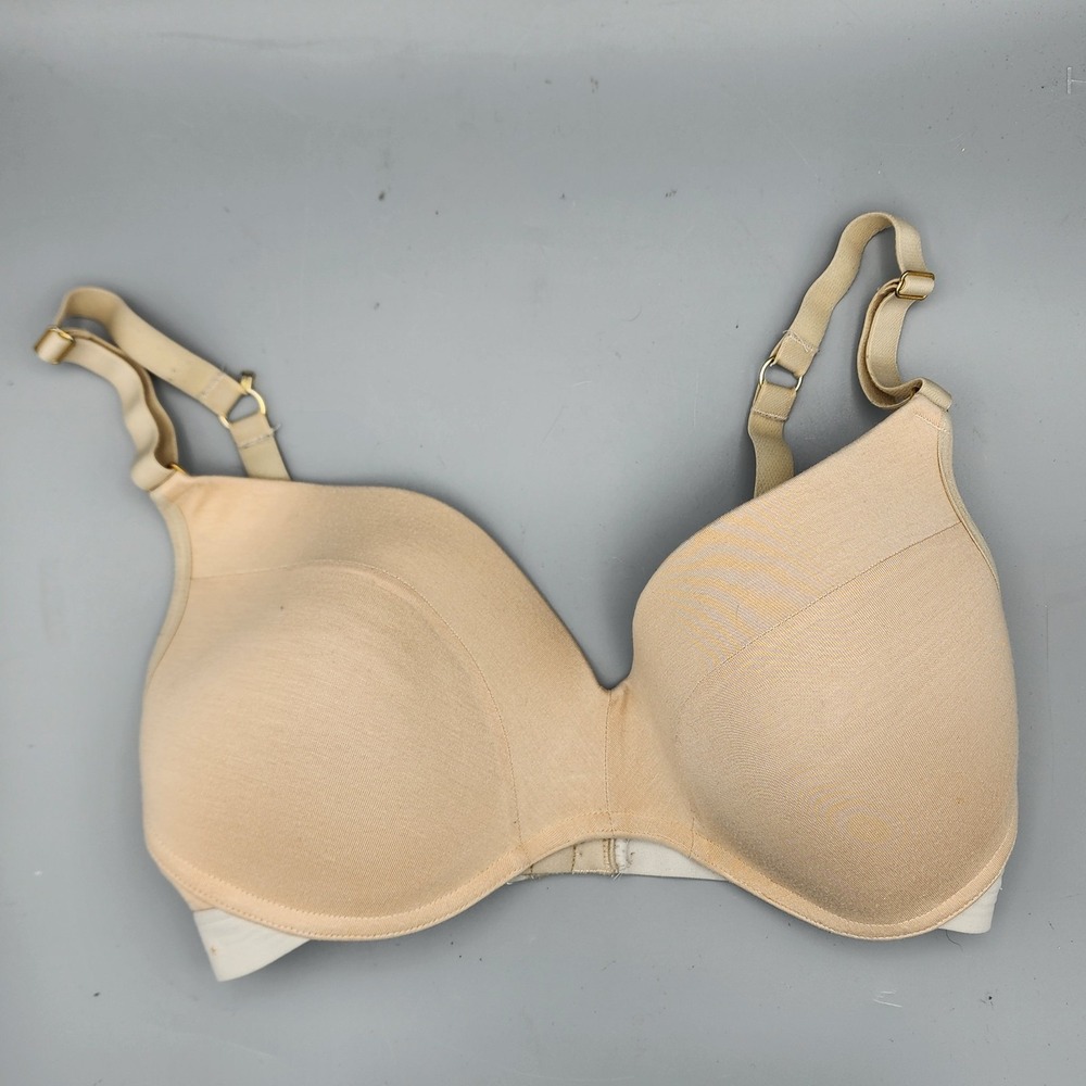 LIVELY No-Wire Push-Up Bra Size 32DDD WL0420 Beige Nude Wireless Lightly Padded
